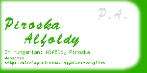 piroska alfoldy business card